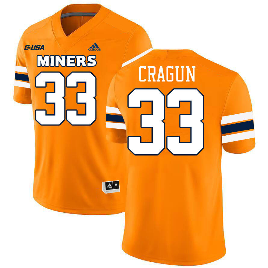 #33 Tanner Cragun UTEP Jersey,UTEP Miners College Football Jersey,Uniforms-Orange